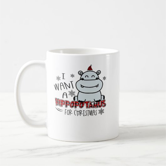 Hippopotamus Ich Wollte einen Hippopotamus zu Weih Kaffeetasse (Links)