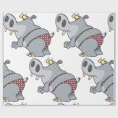 Hippopotamus in einem Bikini Geschenkpapier (Flach)