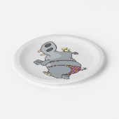 Hippopotamus in einem Bikini Pappteller (Schrägansicht)