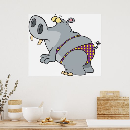 Hippopotamus in einem Bikini Poster (Küche)
