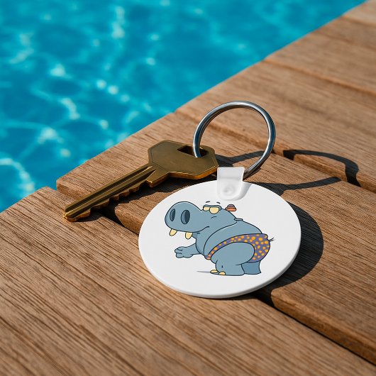 Hippopotamus in einem Bikini Schlüsselanhänger