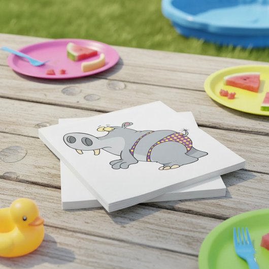 Hippopotamus in einem Bikini Serviette