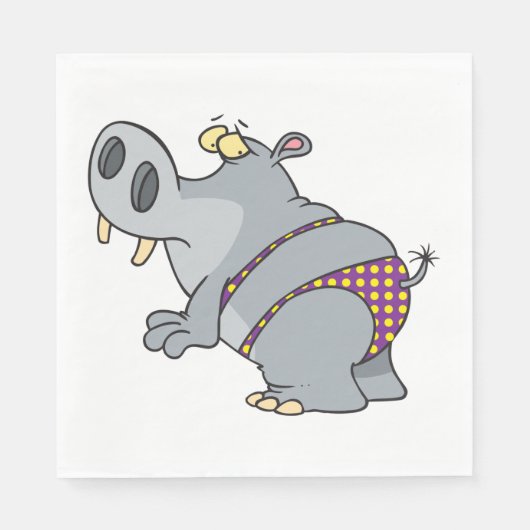 Hippopotamus in einem Bikini Serviette (Vorderseite)