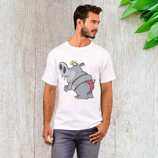 Hippopotamus in einem Bikini T-Shirt