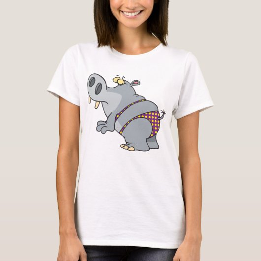 Hippopotamus in einem Bikini T-Shirt (Vorderseite)