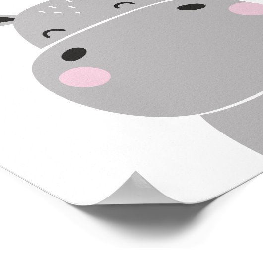 Hippopotamus Kinderzimmer Mauer Poster (Ecke)
