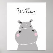 Hippopotamus Kinderzimmer Mauer Poster (Vorne)