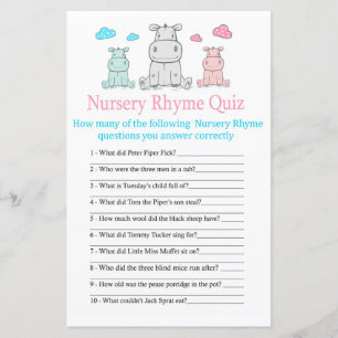 Hippopotamus Kinderzimmer Rhyme Quiz Kinderduschen