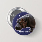 Hippopotamus-Knopf Button (Vorne & Hinten)