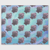 Hippopotamus-Kopf-und Schwanz-Muster Geschenkpapier (Flach)
