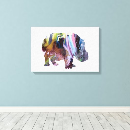 Hippopotamus Leinwanddruck (Insitu (Holzboden))