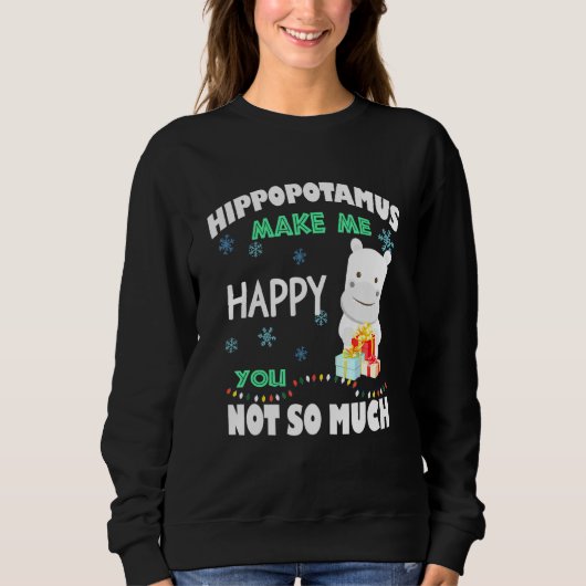 Hippopotamus machen mich glücklich sweatshirt (Vorderseite)