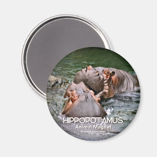 Hippopotamus Magnet (Vorderseite/Rückseite)