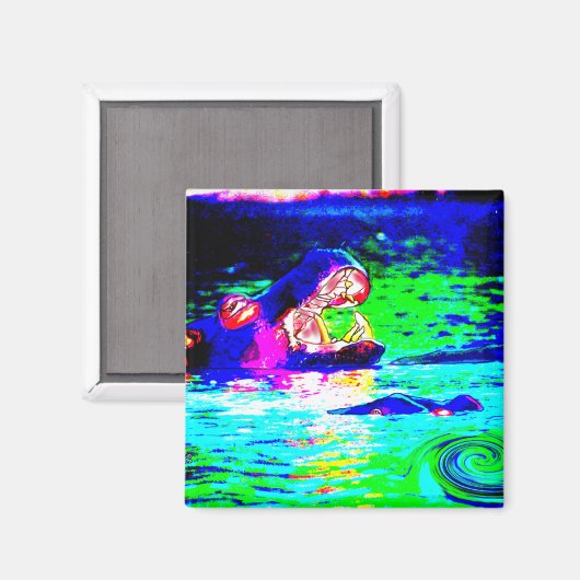 Hippopotamus Magnet (Vorderseite/Rückseite)
