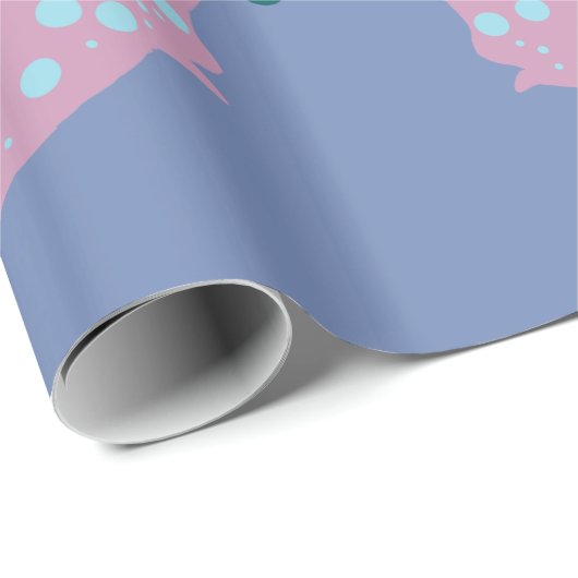 Hippopotamus mustache glänzendes Wrapping Paper Geschenkpapier (Rolleneckpunkt)