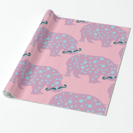 Hippopotamus mustache glänzendes Wrapping Paper Geschenkpapier