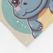 Hippopotamus Niedlich Kawaii Blue Print Fleecedecke (Ecke)