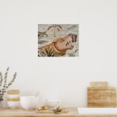 Hippopotamus, Nilmosaik, Haus des Faun Poster (Küche)