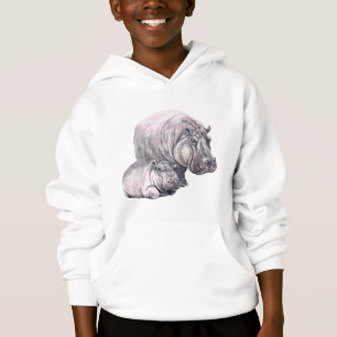 Hippopotamus Papa & Babyhippie nur Spaß Hoodie