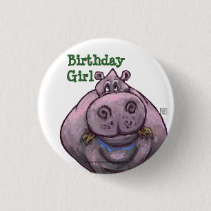 Hippopotamus Party Center Button