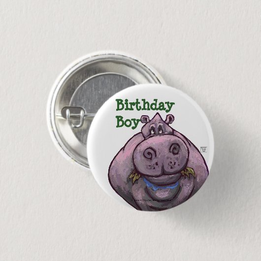 Hippopotamus-Party-Mitte Button (Vorne & Hinten)