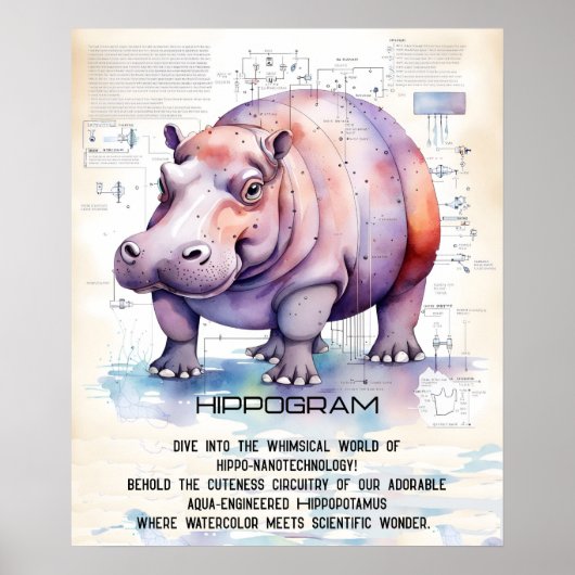 Hippopotamus Poster (Vorne)