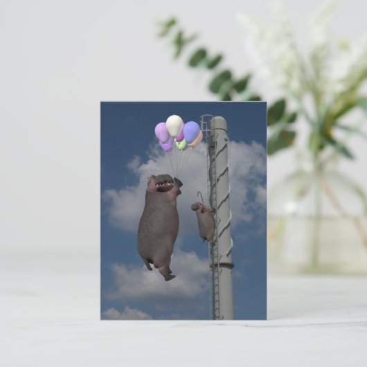 Hippopotamus Postkarte (Stehend Vorderseite)