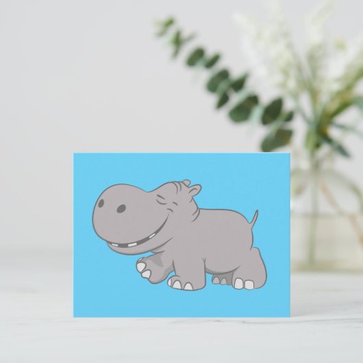 Hippopotamus Postkarte (Stehend Vorderseite)