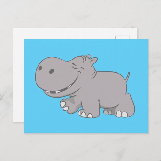 Hippopotamus Postkarte (Vorne/Hinten)