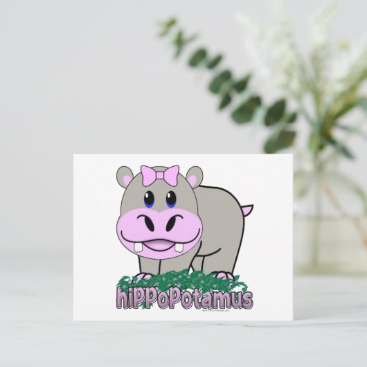 Hippopotamus Postkarte (Stehend Vorderseite)