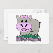 Hippopotamus Postkarte (Vorne/Hinten)