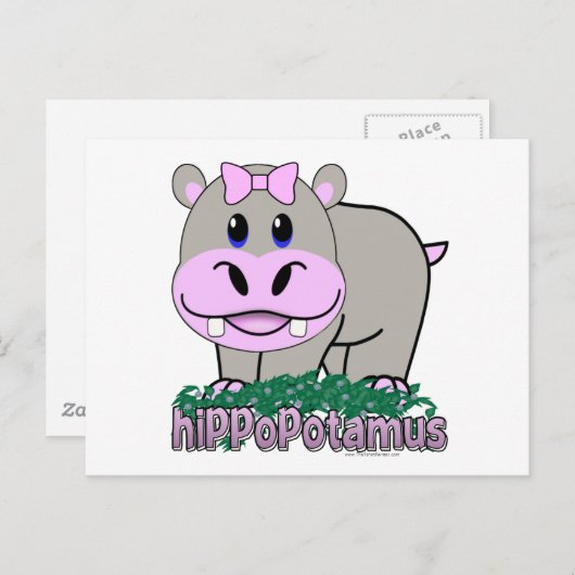 Hippopotamus Postkarte (Vorne/Hinten)