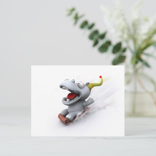 Hippopotamus Postkarte (Stehend Vorderseite)