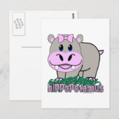 Hippopotamus Postkarte (Vorne/Hinten)