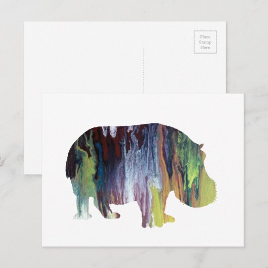 Hippopotamus Postkarte (Vorne/Hinten)