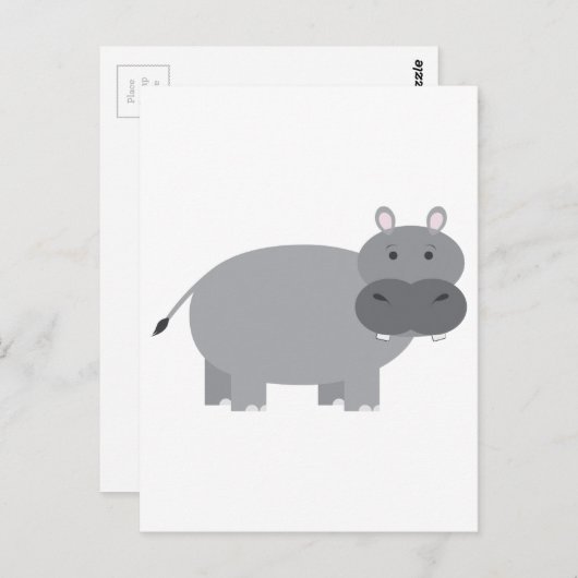 Hippopotamus Postkarte (Vorne/Hinten)