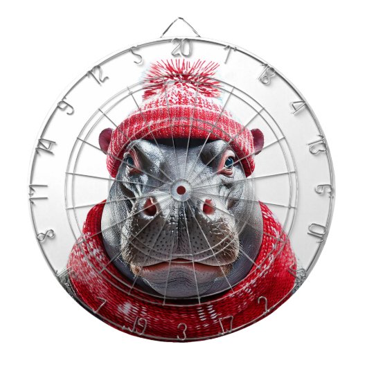 Hippopotamus Scarf and Beany  Dartscheibe (vorne)