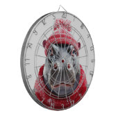 Hippopotamus Scarf and Beany  Dartscheibe (Vorderseite Links)