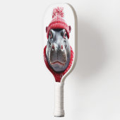 Hippopotamus Scarf and Beany  Pickleball Schläger (Links)