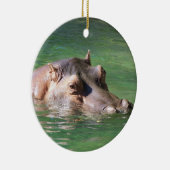 Hippopotamus-Schwimmen auf der Oberfläche Keramikornament (Rechts)