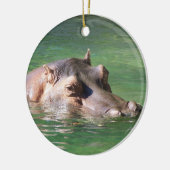 Hippopotamus-Schwimmen auf der Oberfläche Keramikornament (Links)