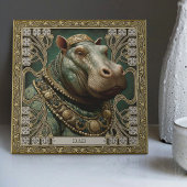 Hippopotamus Spirit Personalizable-Name Fliese