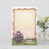Hippopotamus Stationery Briefpapier (Stehend Vorderseite)