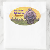 Hippopotamus Stationery Ovaler Aufkleber (Tasche)