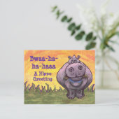 Hippopotamus Stationery Postkarte (Stehend Vorderseite)