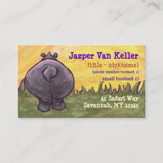 Hippopotamus Stationery Visitenkarte (Vorderseite)