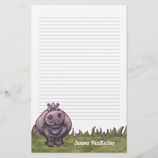 Hippopotamus-Stationierung Briefpapier (Vorderseite)