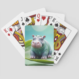 Hippopotamus Tierspass Miniaturgröße Fantastisch Spielkarten