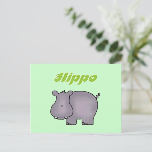 Hippopotamus Tshirts und Geschenke Postkarte (Stehend Vorderseite)