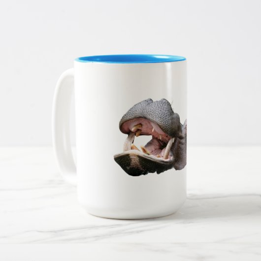 Hippopotamus Two-Tone Mug Zweifarbige Tasse (Vorderseite Links)
